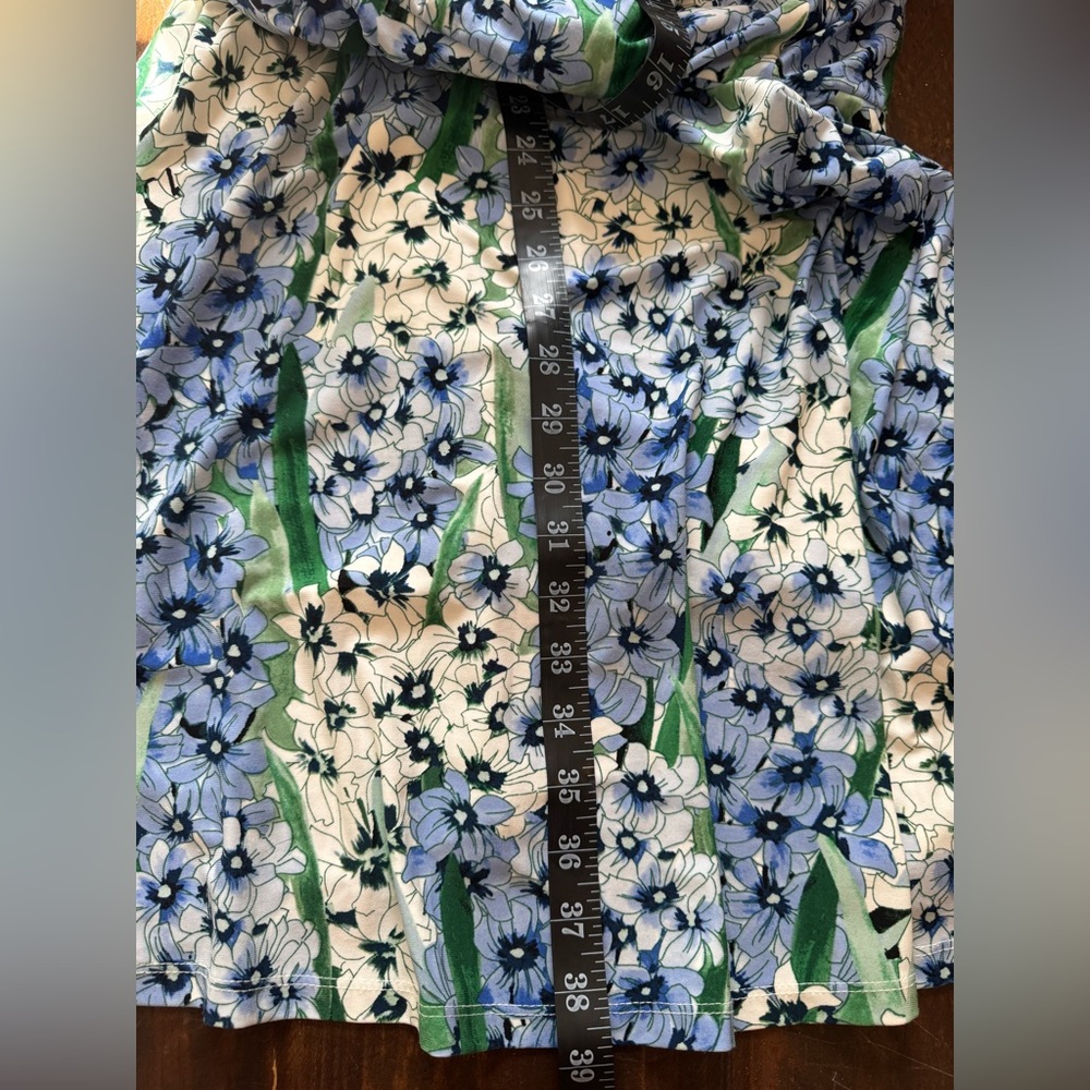 Tommy Hilfiger White & Blue High Neck Floral Dress - Picture 13 of 15